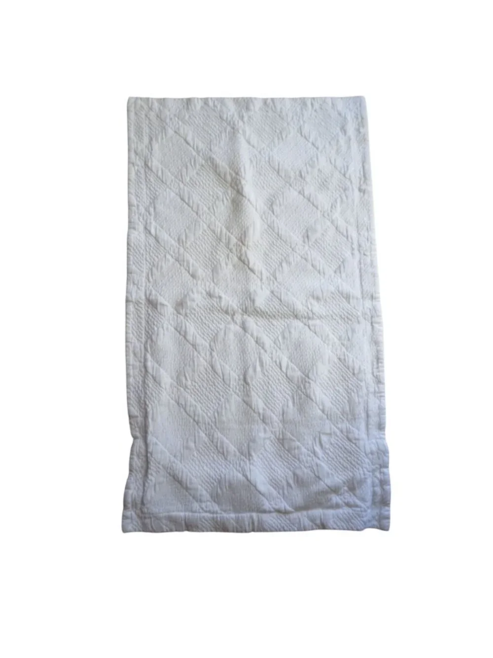 Pottery Barn White Quilted Cotton King Size Pillow Sham Pair 20